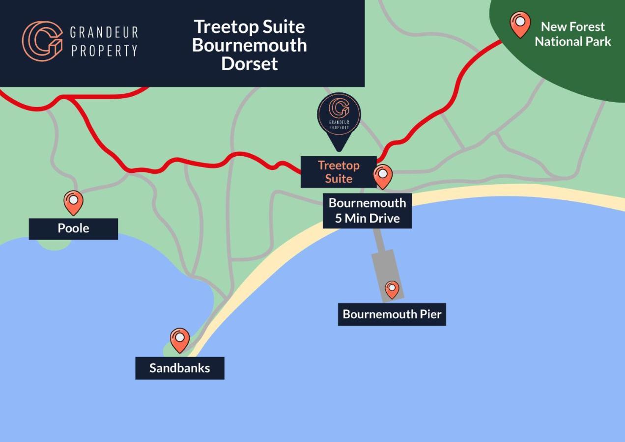 Treetop Suite By Grandeur Property Bournemouth Exteriör bild